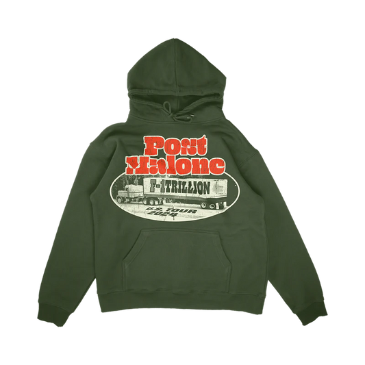 Post Malone Tour Merch - F-1 Trillion Green Tour Hoodie
