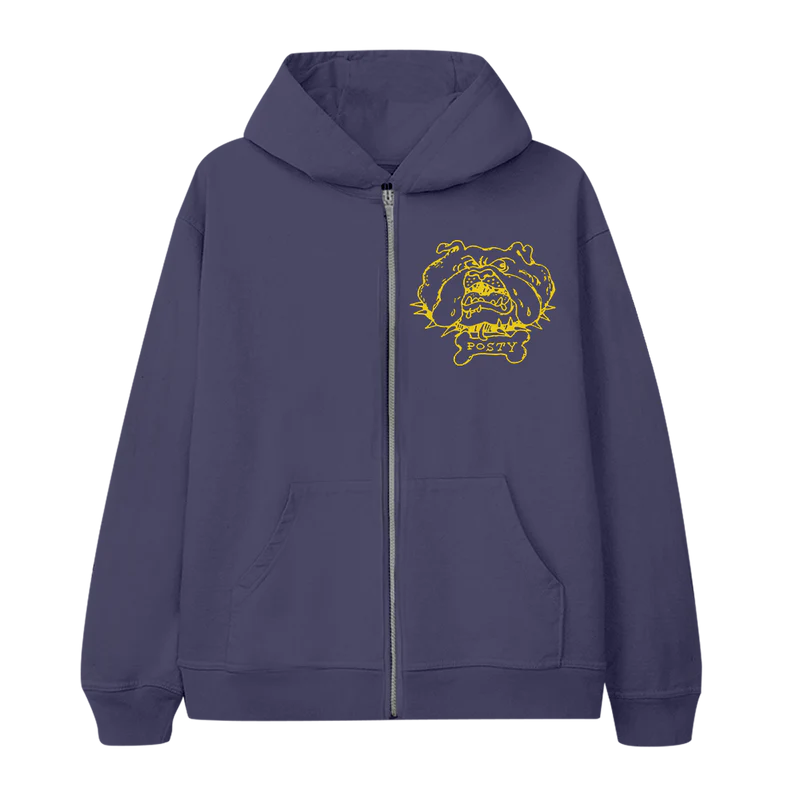 Post Malone Merch - Posty Bulldog Zip Hoodie