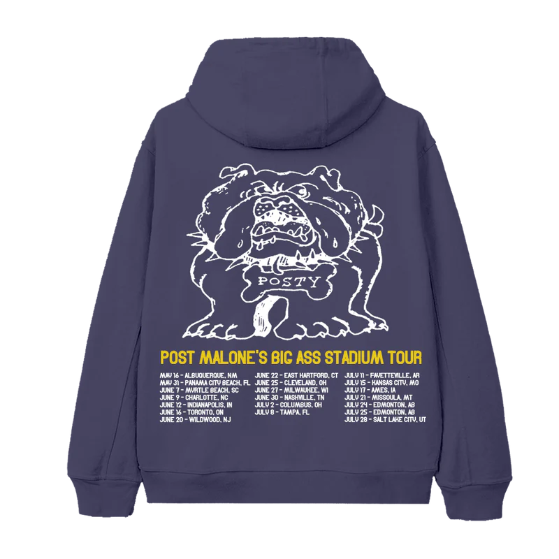 Post Malone Merch - Posty Bulldog Zip Hoodie